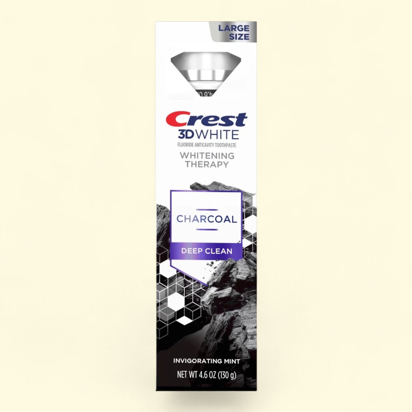 3D White Whitening Therapy Charcoal Deep Clean Invigorating Mint Toothpaste, 4.6 oz