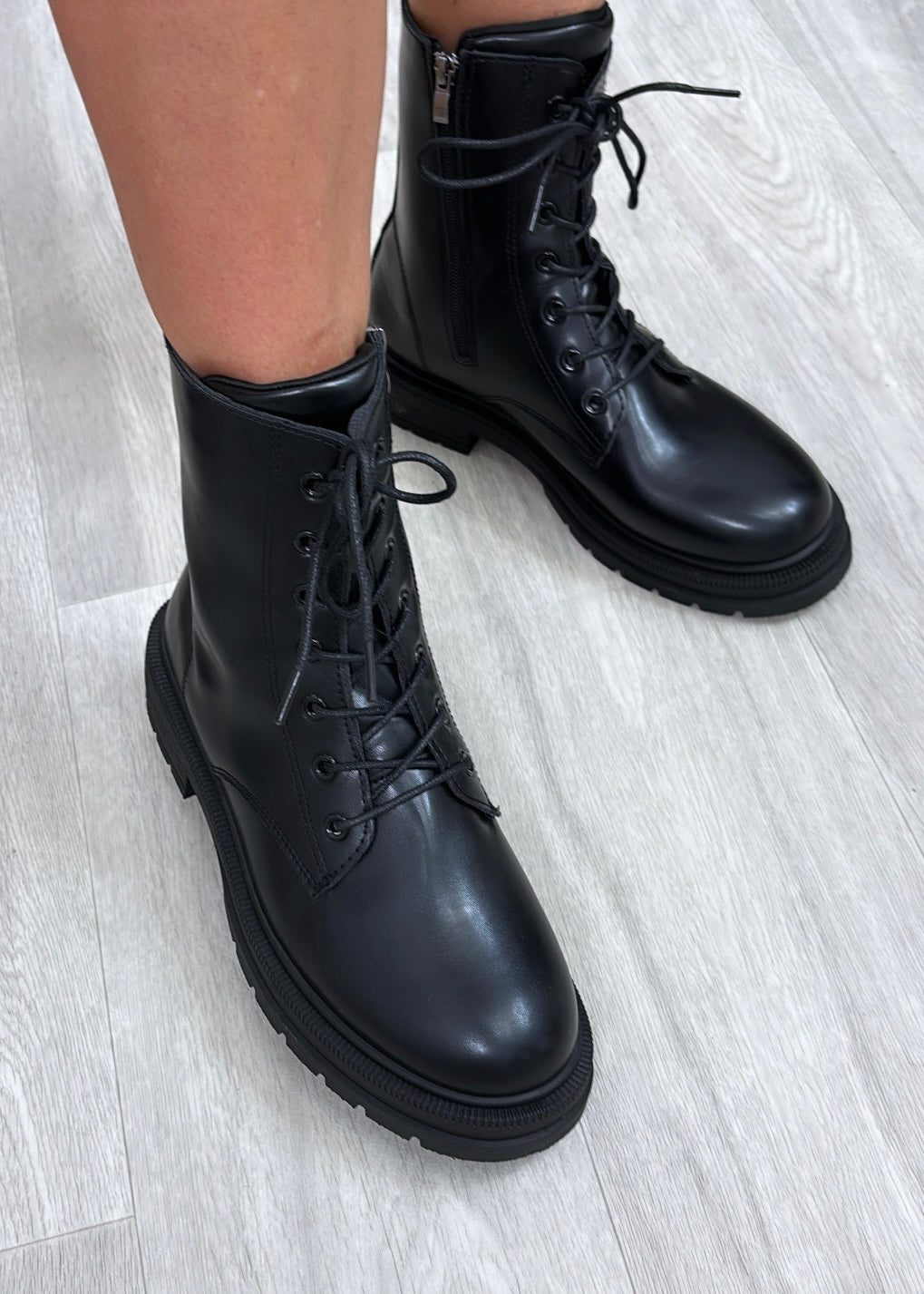 Cait Black Biker Boots Copy