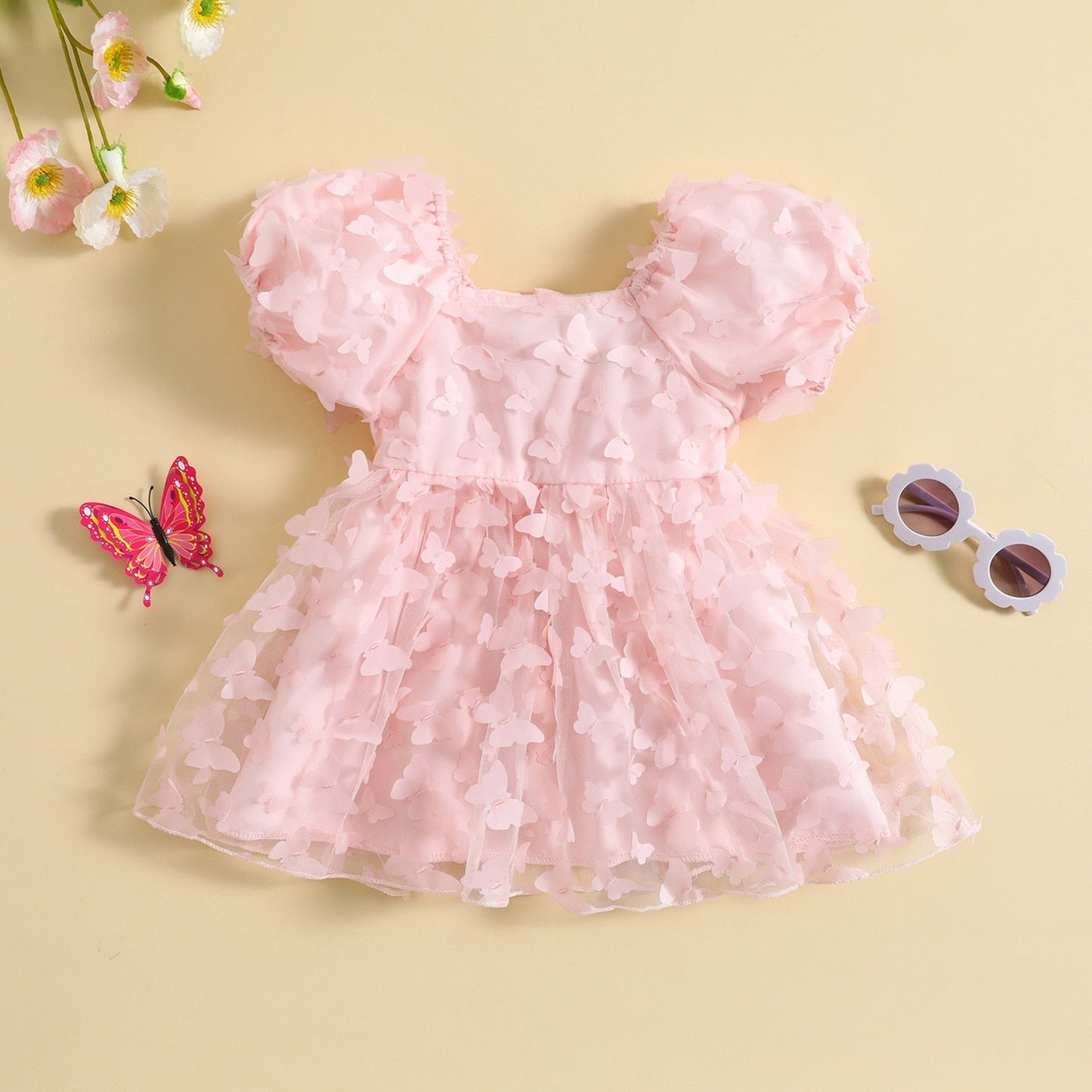 BUTTERFLY Puff Sleeve Dress