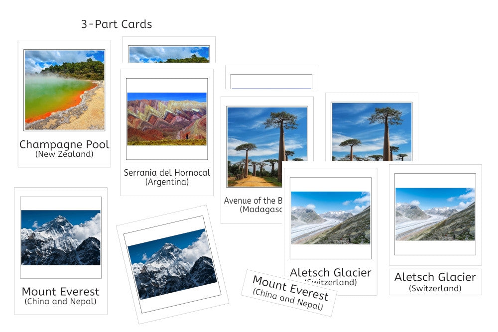 World Natural Wonders 3-Part Cards Bundle (PDF)