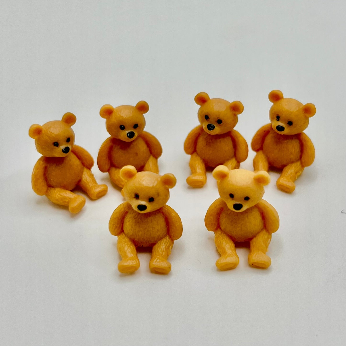 6 Teddy Bears - Plastic - 1/12 Scale