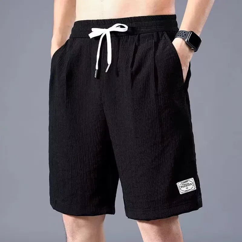 Shorts Lce Silk Shorts Men's Thin Sports Cropped Pants Loose Straight Leg Cool Breathable New Fashion Trend Casual XL-XXXL