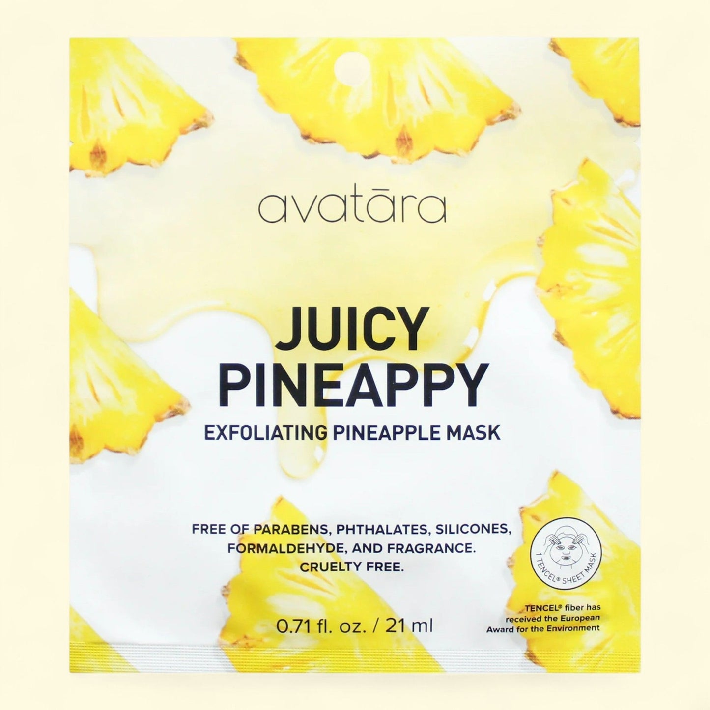 Avatara Pineappy Face Sheet Mask, All Skin Types, 1 sheet