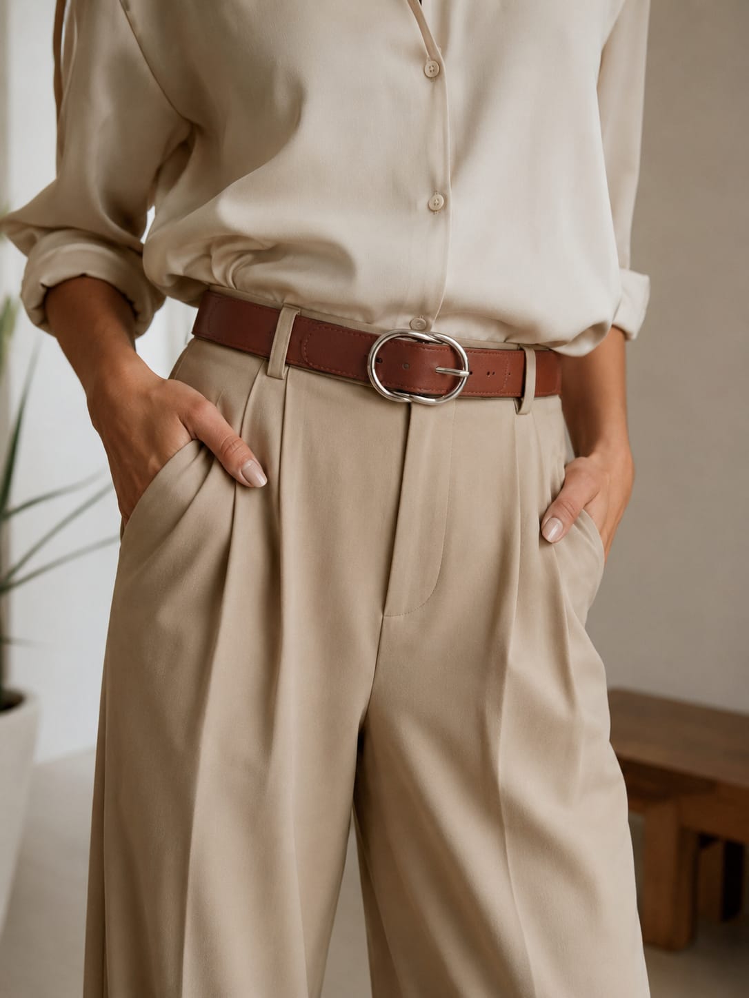 Felicia Camel Elastic Belt