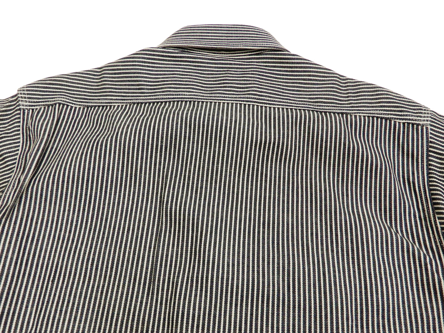 Sugar Cane Hickory Stripe Work Shirt Men's Casual Long Sleeve Button Up Shirt SC27853 Black