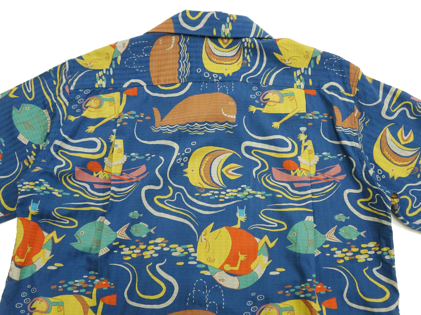 Sun Surf Men's Cotton Hawaiian Shirt - Uncle Torys Graphic Design - Short-Sleeve Aloha Shirt "Ocean Activities" SS39538 128 Navy-Blue