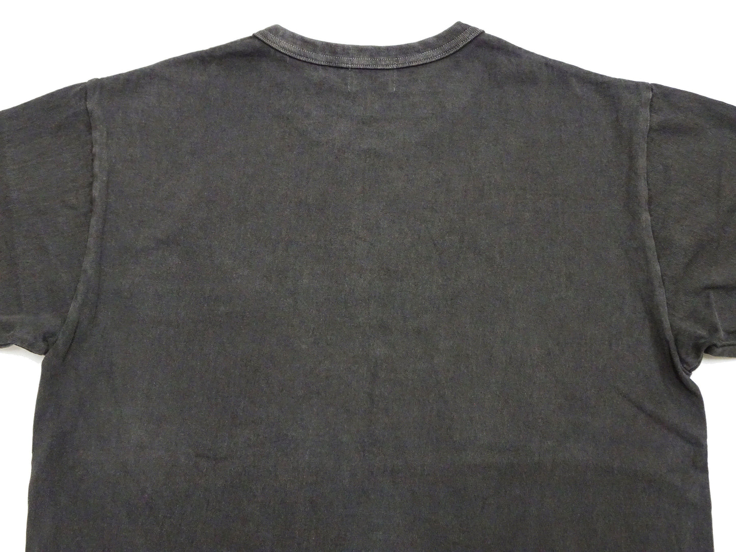 Whitesville Men's Short Sleeve Pigment-Dyed Pocket T-Shirt, Heavyweight Tubular Cotton Jersey Plain Tee, Made in Japan by Toyo Enterprises (WV79531 119 Faded Black)