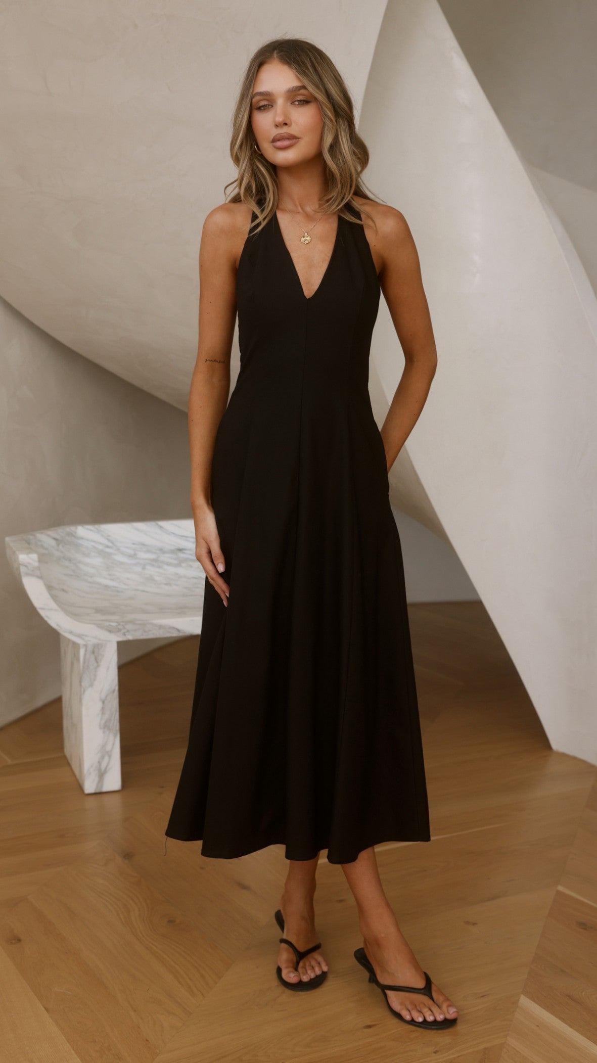 Chandler Midi Dress - Black
