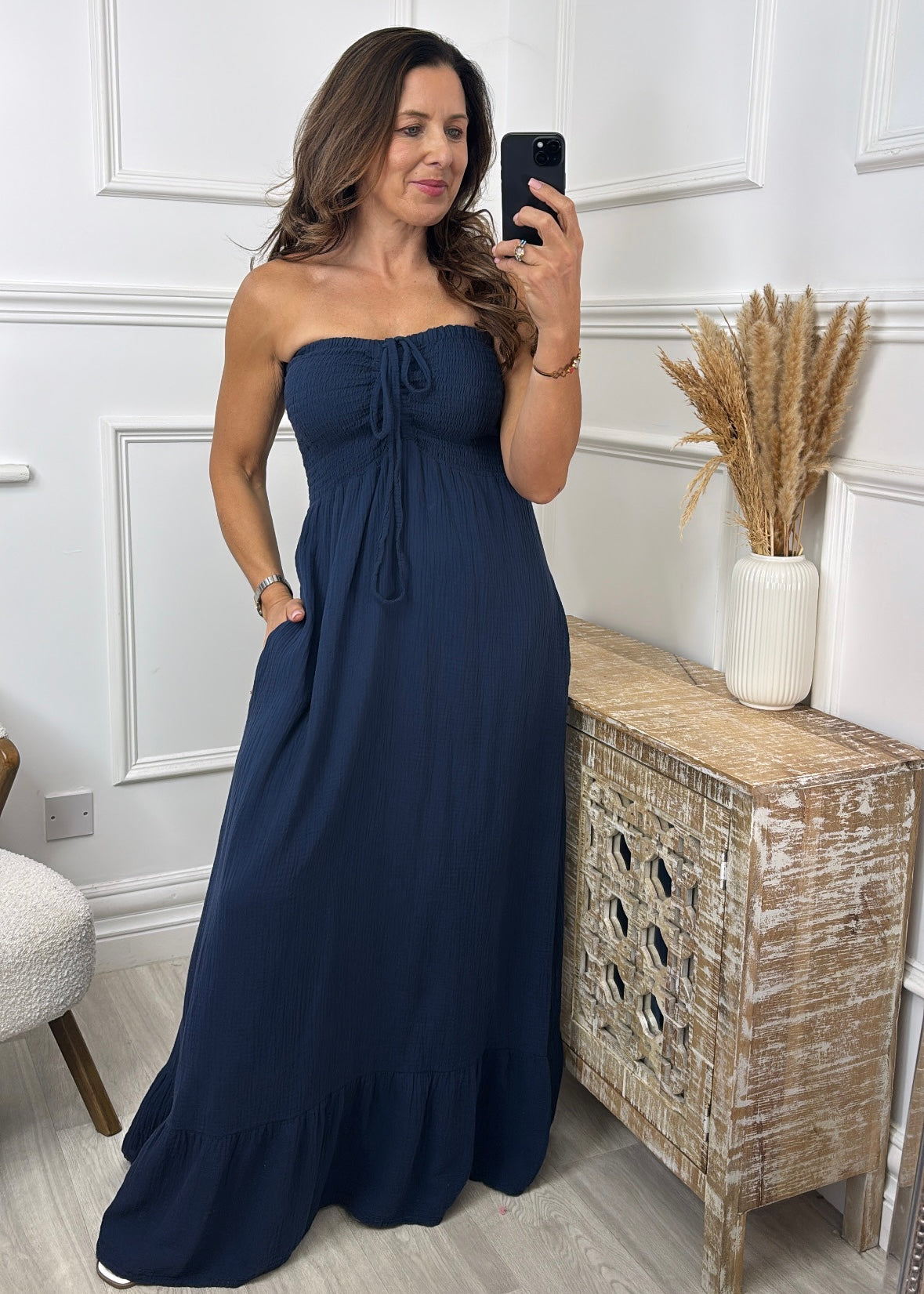 Aislinn Navy Bandeau Maxi Dress