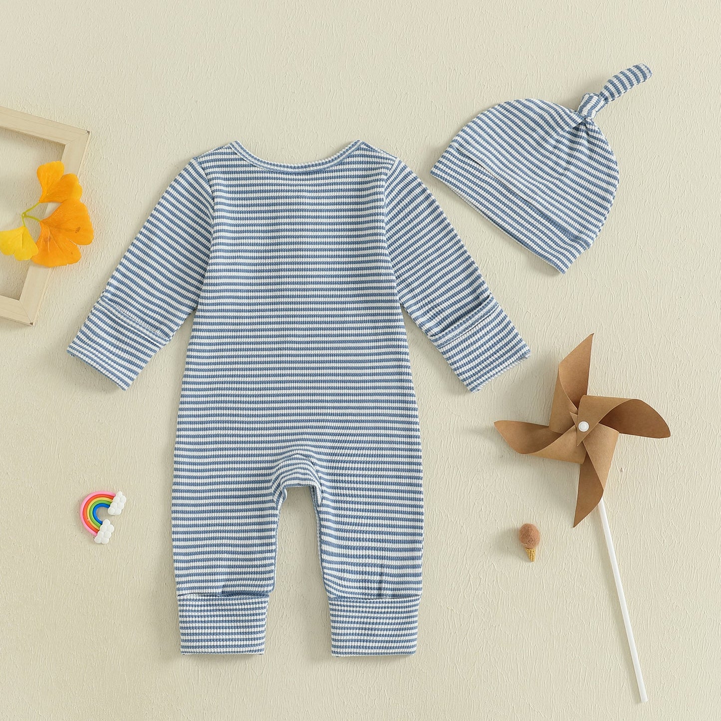 BENNY Striped Jumpsuit with Beanie