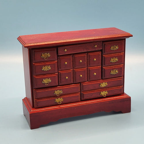 Mahogany Trinket Dresser - 1/12 Scale Dollhouse Miniature