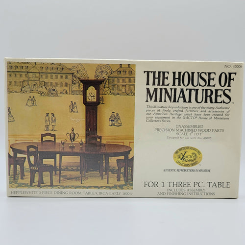 House of Miniatures Kit #40006 - Hepplewhite 3-Piece Dining Room Table
