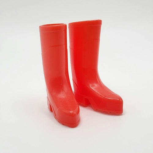 Red Rubber Boots - Wellies - 1/12 Scale Dollhouse Diorama Miniature