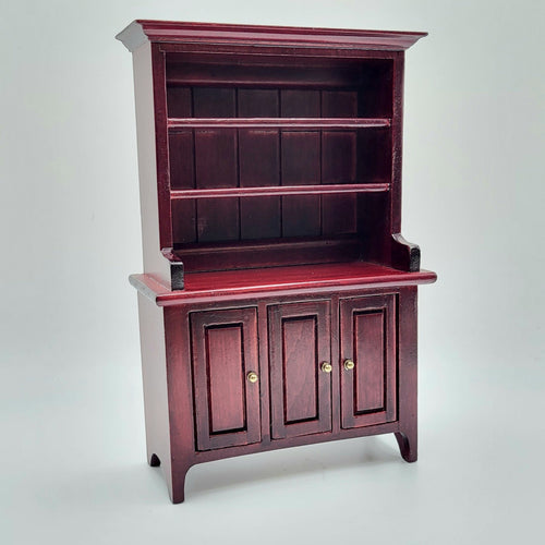 Mahogany Shaker Hutch - 1/12 Scale Dollhouse Miniature