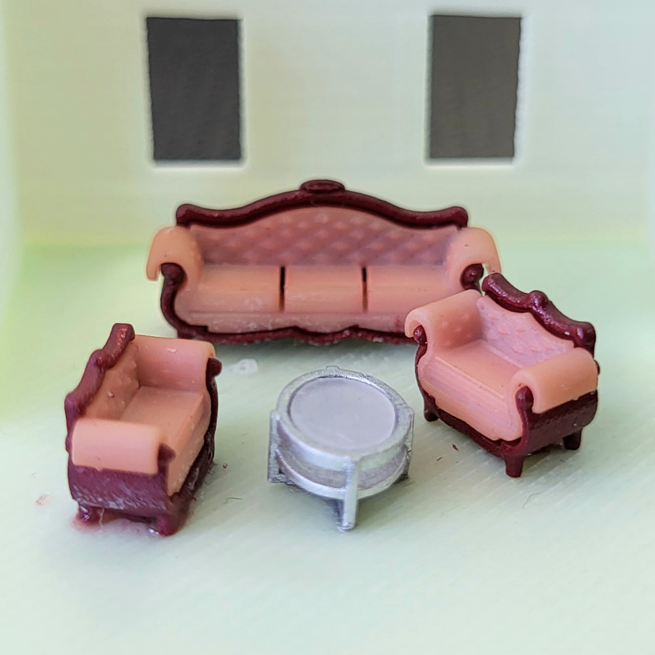 Living Room Set - 3D Printed Kit - Ivette Orellana - 1/144 Scale Dollhouse Miniature