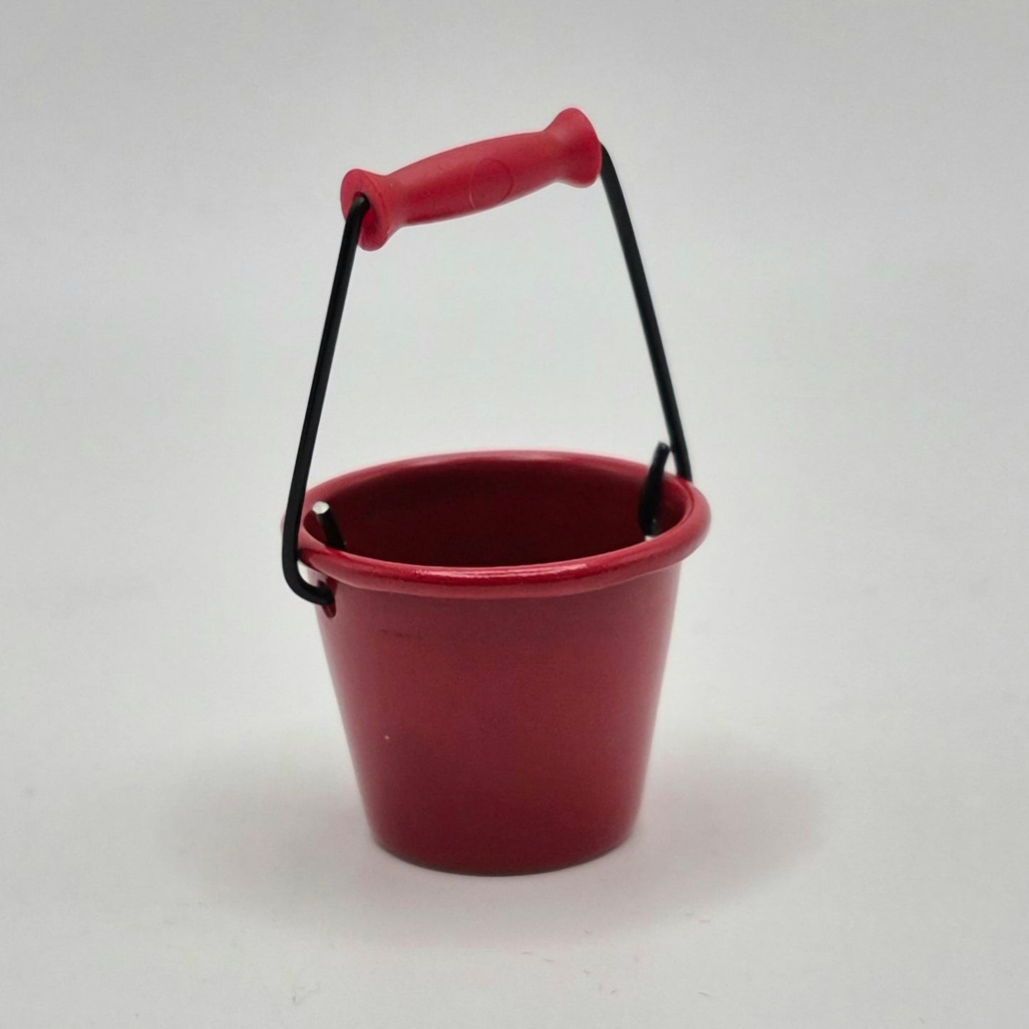 Red Bucket - Metal - 1/12 Scale Dollhouse Miniature