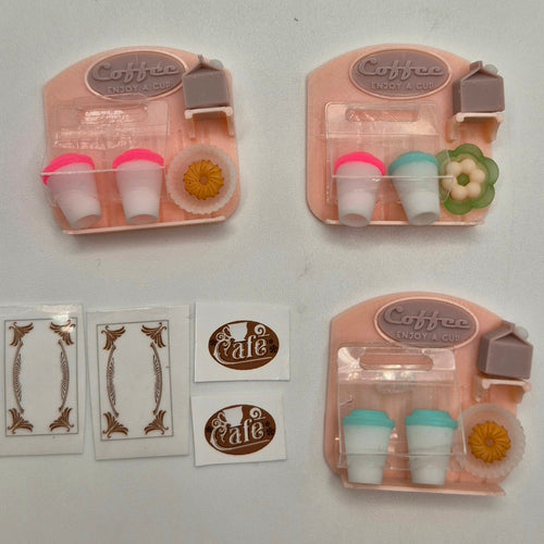 Coffee Cups with Sweet - 3D Printed Kit - Ivette Orellana - 1/12 Scale Dollhouse Miniature