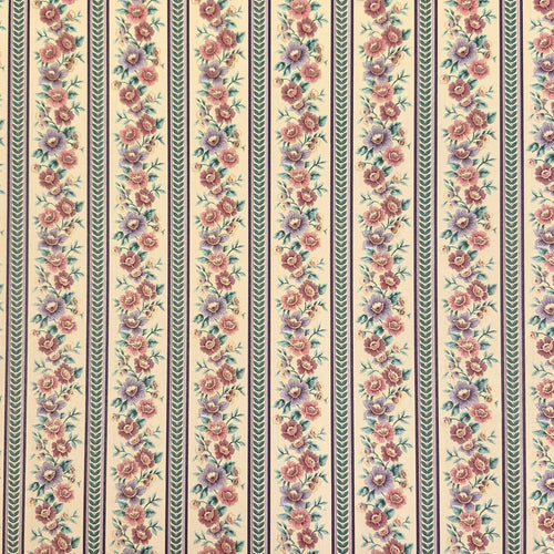 Pink Purple Floral Stripes- Wallpaper