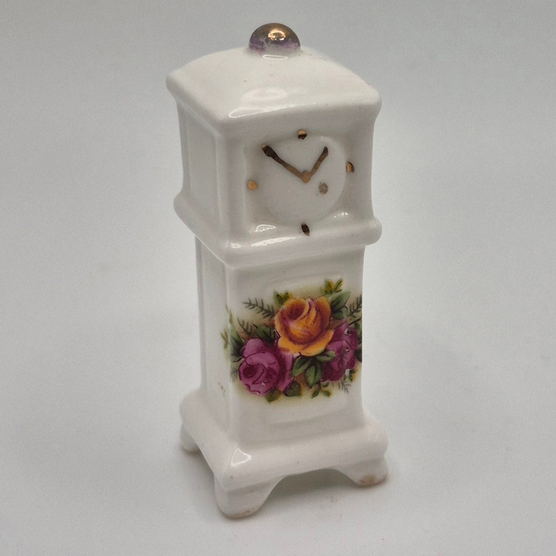 Bone China Decorative Clock - 1/12 Scale Dollhouse Miniature