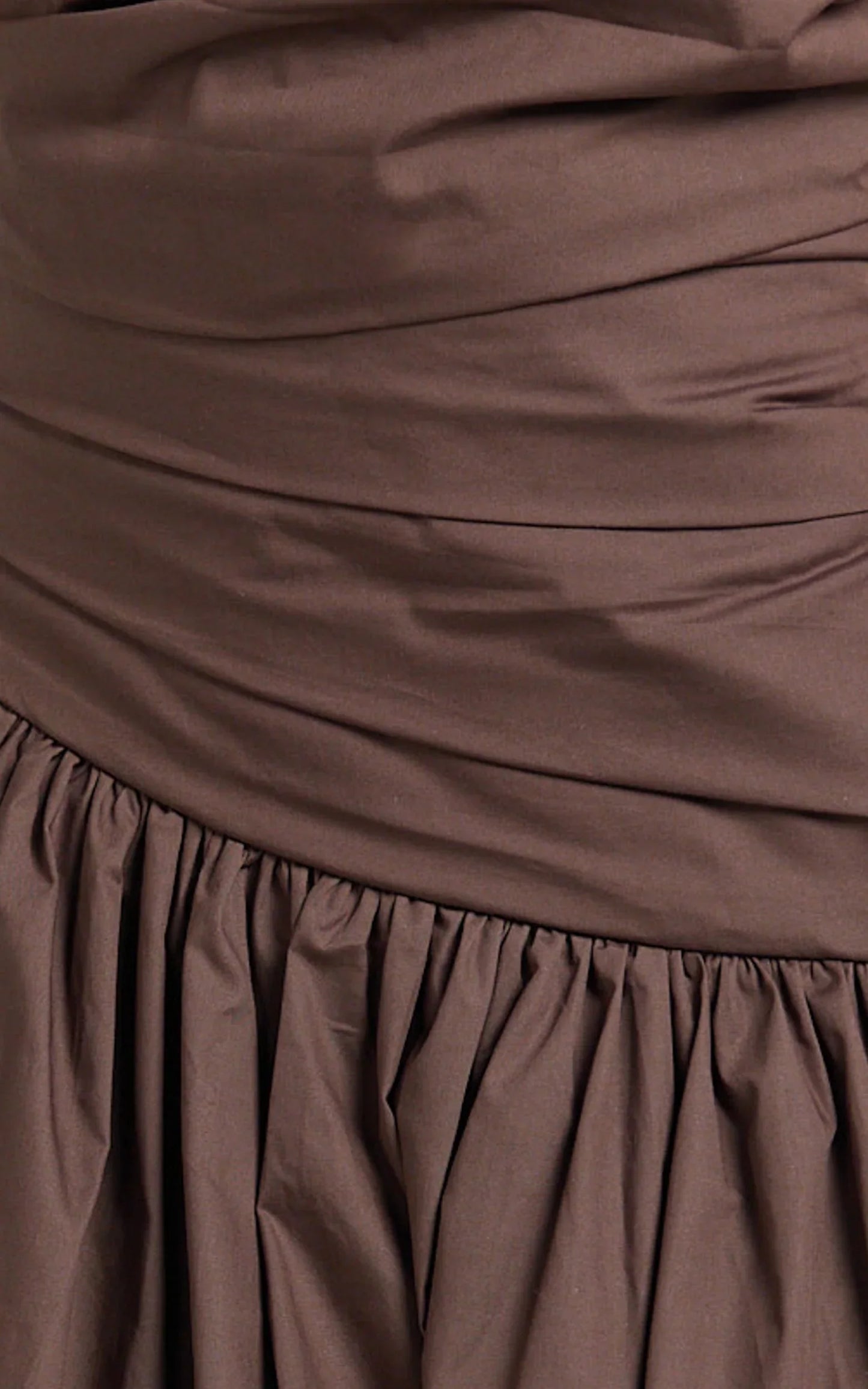 Almera Mini Dress - Strapless Ruched Dress in Chocolate