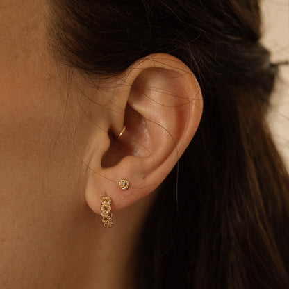 February CZ Birth Flower Stud Earrings