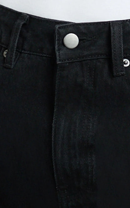 Abbie Jeans - Mid Rise Straight Leg Recycled Denim Jeans in Clean Black