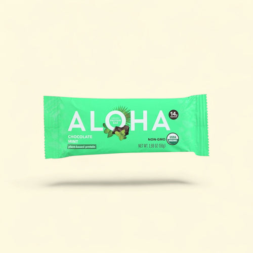 ALOHA Protein Bars, Chocolate Mint, 14g Protein (Pack of 12)