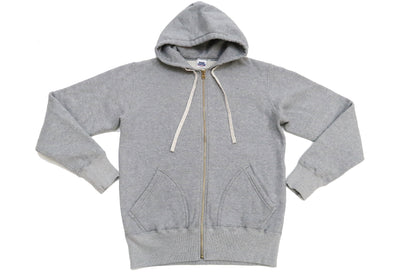 Studio D'artisan Plain Hoodie Men's Solid Zip-Up Hooded Sweatshirt 8087M Heather-Grey