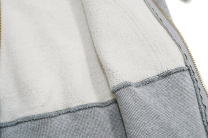 Studio D'artisan Plain Hoodie Men's Solid Zip-Up Hooded Sweatshirt 8087M Heather-Grey