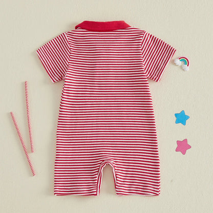AMERICA Striped Polo Jumpsuit