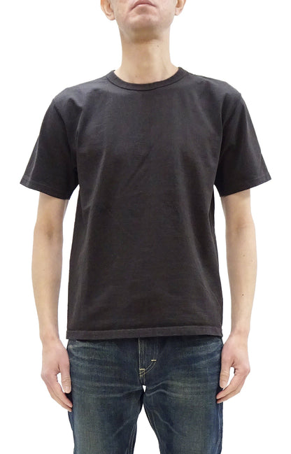 Studio D'artisan Plain T-Shirt Made from Heavyweight Loopwheeled Jersey Fabric Men's Tsuri-Ami Short Sleeve Tee 9913 Charcoal Black (Faded Black)