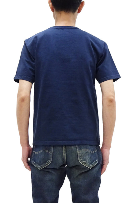 Studio D'artisan Plain T-Shirt Made from Heavyweight Loopwheeled Jersey Fabric Men's Tsuri-Ami Short Sleeve Tee 9913 Navy-Blue