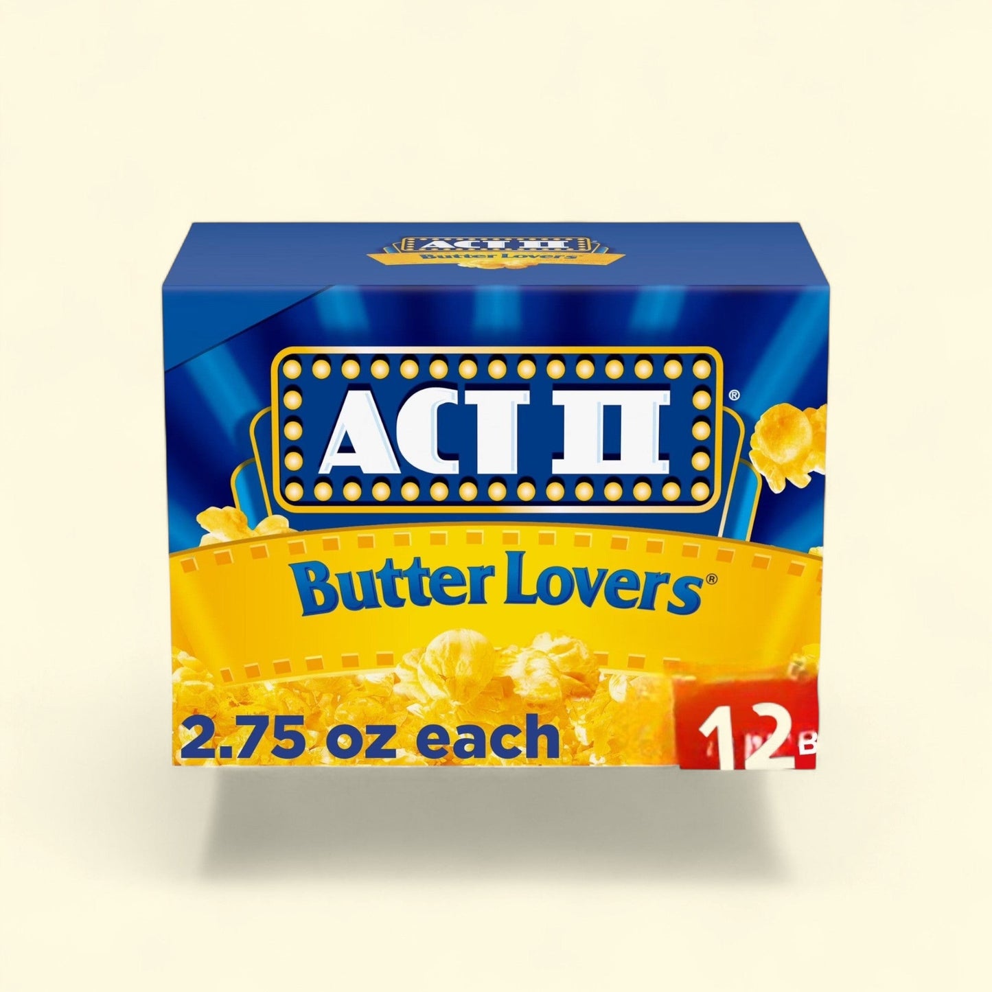 Act II Butter Lovers Microwave Popcorn, 2.75 oz., 12-Count Bags