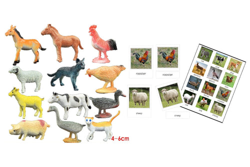 12 Plastic Farm Animals and 3-Part Cards (PDF)
