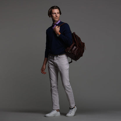 Semi-Spread Collar Polo Tribeca Red and Blue Gingham