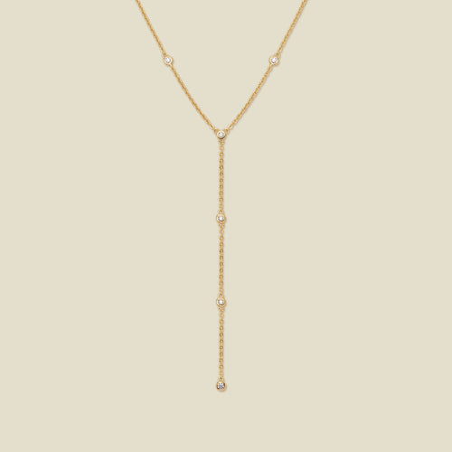 CZ Poppy Lariat Necklace | Final Sale