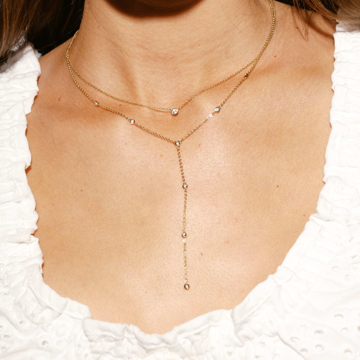 CZ Poppy Lariat Necklace | Final Sale