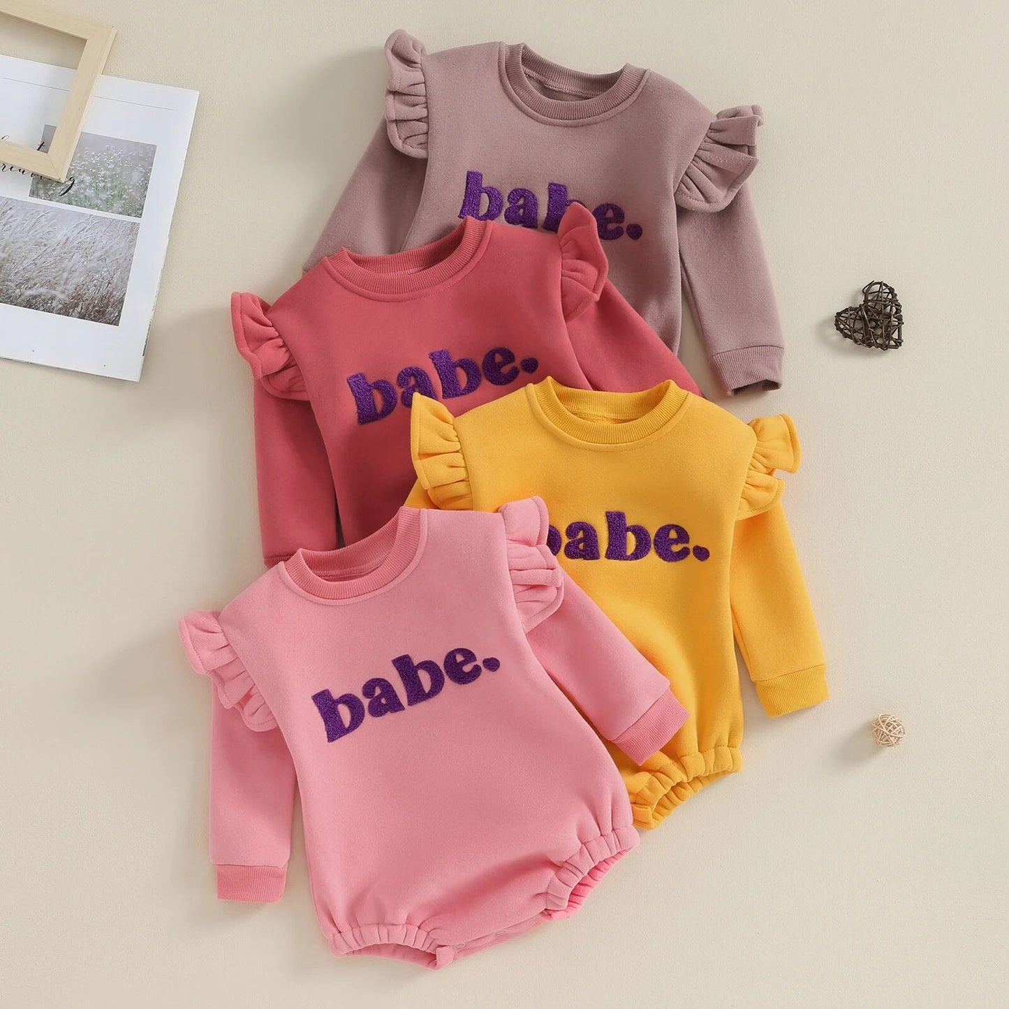 BABE Ruffle Long-Sleeve Onesie