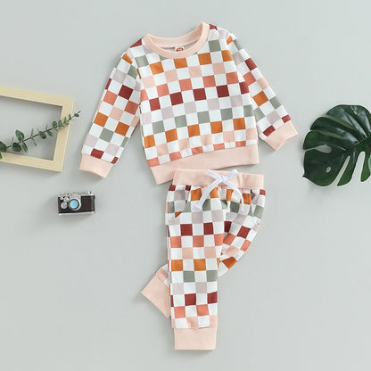PASTEL CHECKERS Waffle Knit Outfit