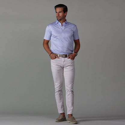 Semi-Spread Collar Polo Regent Blue Stripe