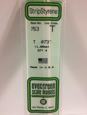 Evergreen T Channel 1.88MM - Opaque White Polystyrene - #763