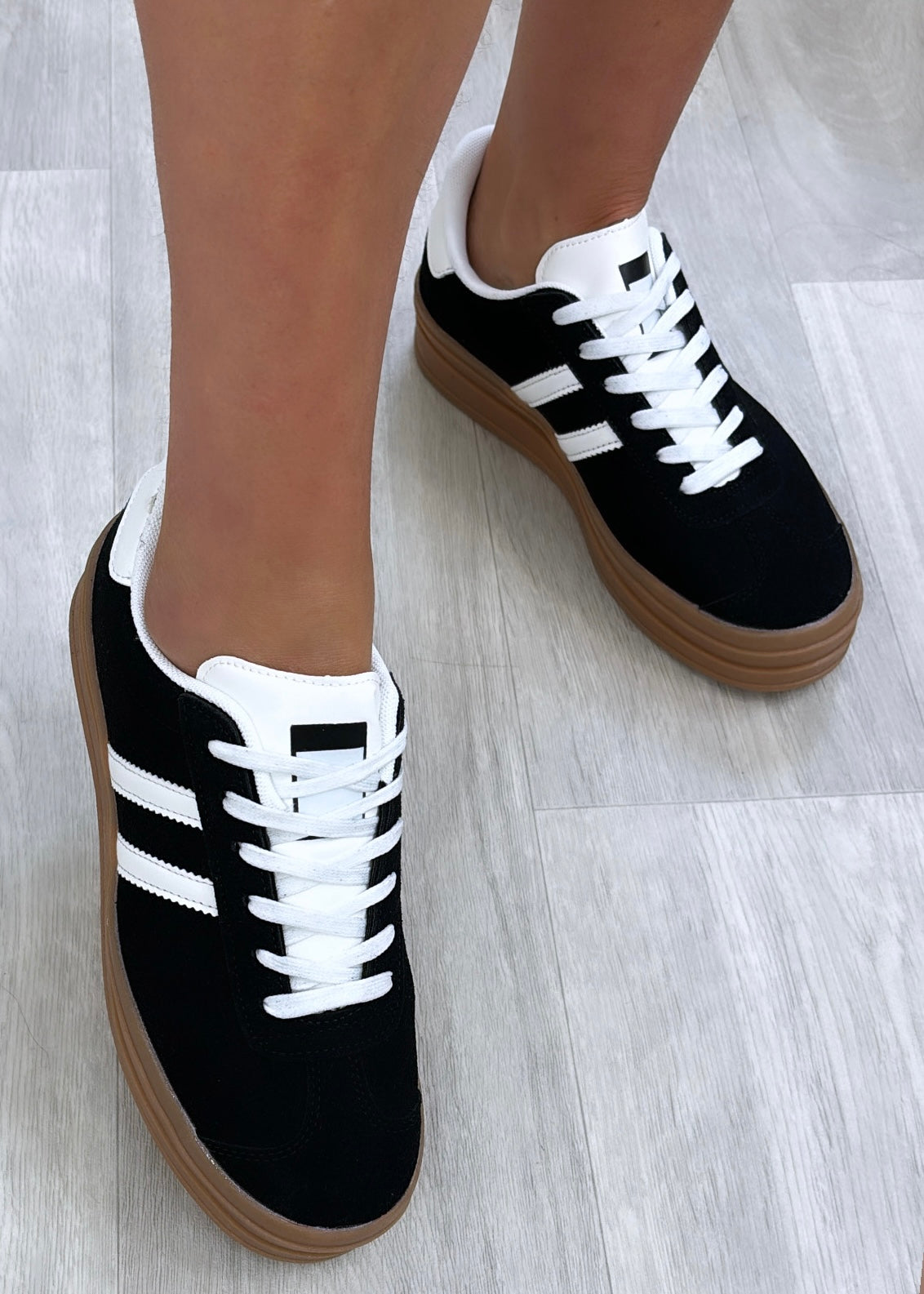 Stefany Black Suede Sneakers
