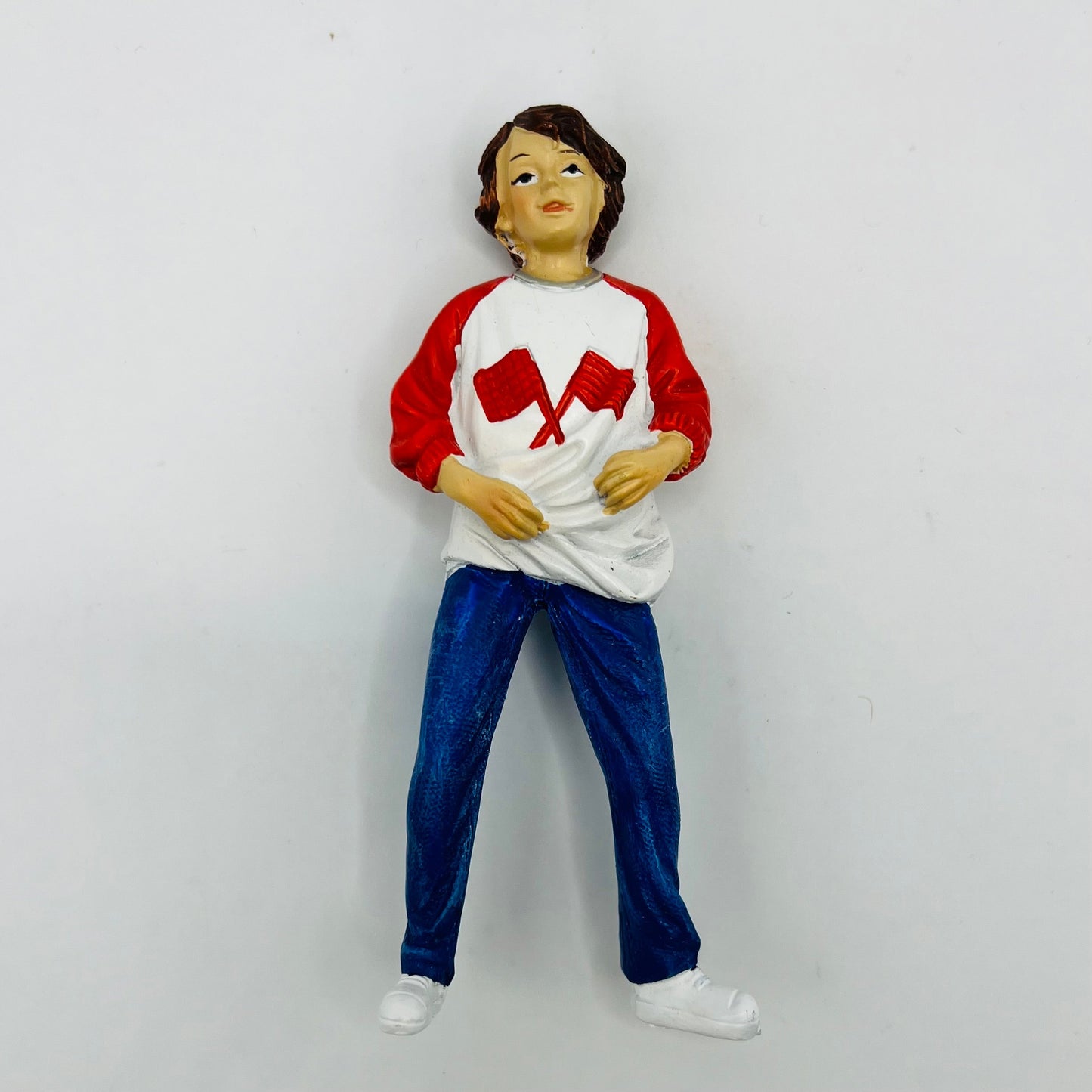 Modern Boy in T-Shirt and Jeans - Resin Doll - 1/12 Scale Dollhouse Miniature