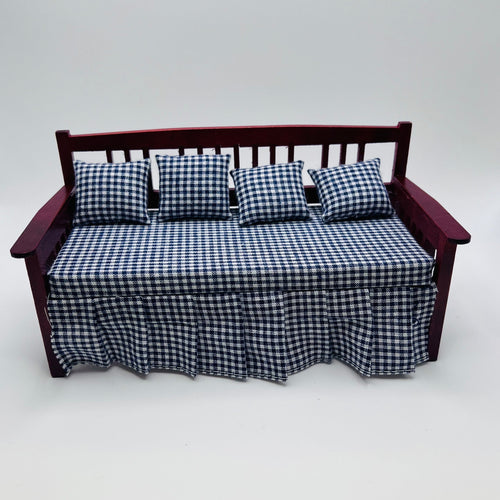 Mahogany Day Bed - 1/12 Scale Dollhouse Miniature