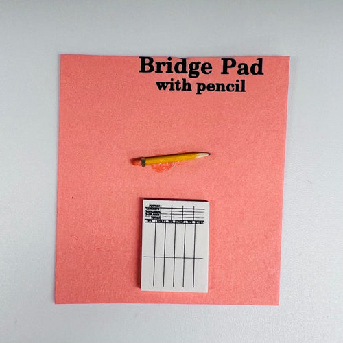 Bridge Pad Paper with Pencil - 1/12 Scale