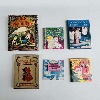 Story Books - Set of 6 - 1/12 Scale Dollhouse Miniature