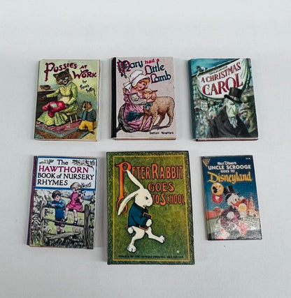 Story Books - Set of 6 - 1/12 Scale Dollhouse Miniature