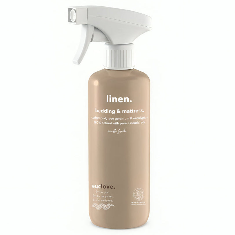 Euclove - Non Toxic Bedding & Mattress Linen Spray 500 ml - Rose Geranium & Himalayan Cedarwood (lavender free formula)