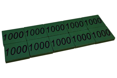 Ten Green Thousand Tiles for the Stamp Game