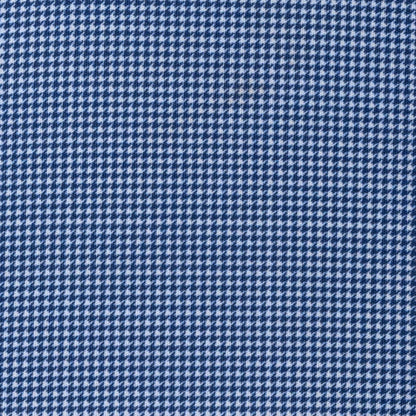 Semi-Spread Collar Polo Navy Houndstooth